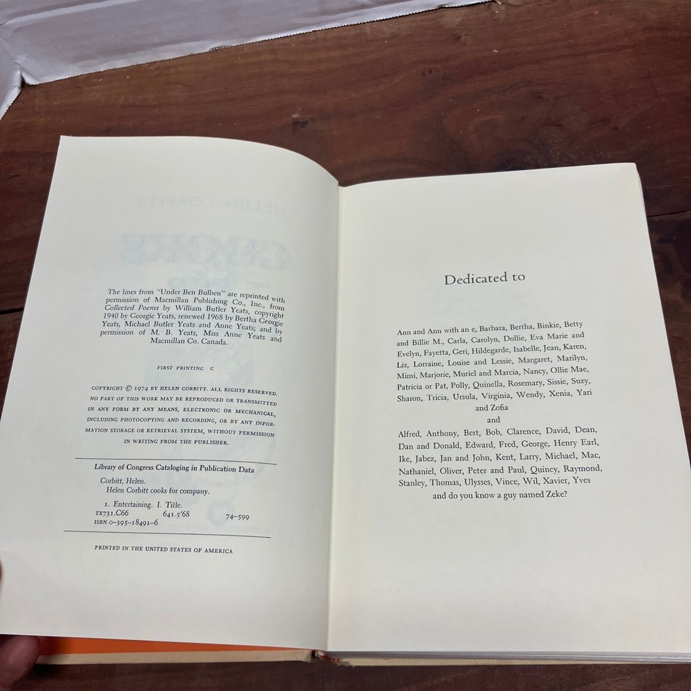 Helen Corbitt Cooks for Company 1974 First Printing Cookbook Illustrated HMCo - Picture 4 of 10